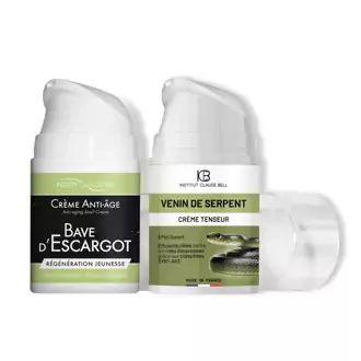 Dienas un nakts krēms pret grumbām ar gliemežu un čūsku sekrētu